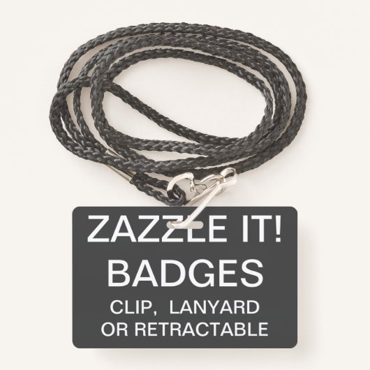 Aangepaste, aangepaste Sjabloon voor LANYARD BADGE (Voorkant met draagriem)