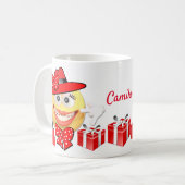 Aangepaste aangepaste tekst bij het glimlachen van koffiemok (Voorkant links)