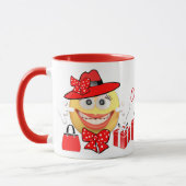 Aangepaste aangepaste tekst bij het glimlachen van mok (Links)