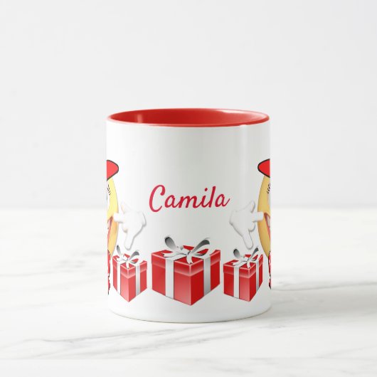 Aangepaste aangepaste tekst bij het glimlachen van mok (Midden)