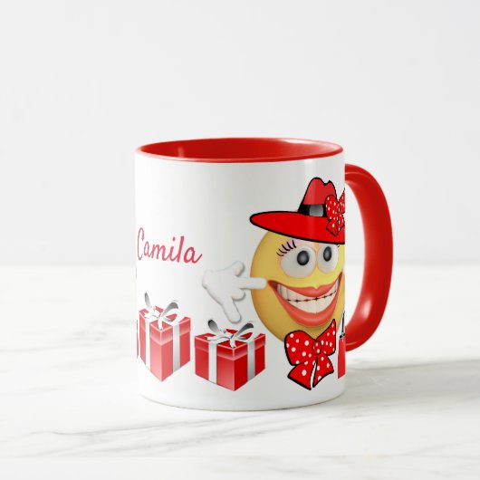 Aangepaste aangepaste tekst bij het glimlachen van mok (Voorkant rechts)