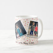 Aangepaste aangepaste tekst met 3 foto-inkuilroze koffiemok (Voorkant rechts)