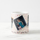 Aangepaste aangepaste tekst met 3 foto-inkuilroze koffiemok (Center)