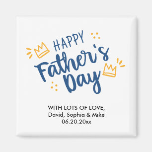 Aangepaste aangepaste tekst voor Happy Fathers Day Magneet
