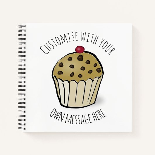 Aangepaste aangepaste tekst voor mini-moffin notitieboek (Voorkant)