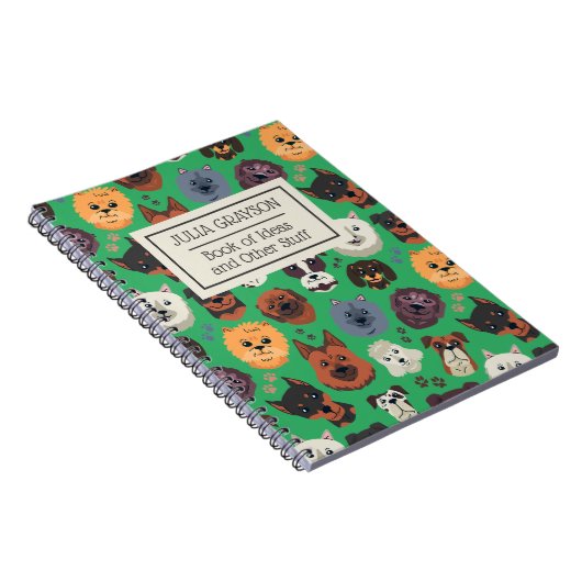 Aangepaste aangepaste tekst voor  retro Dog Patroo Notitieboek (Rechterzijde)