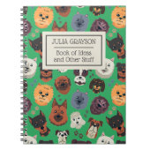 Aangepaste aangepaste tekst voor retro Dog Patroo Notitieboek (Voorkant)