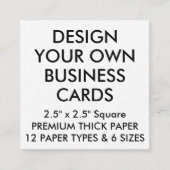 Aangepaste, aangepaste THICK Square Visitekaartjes (Voorkant)