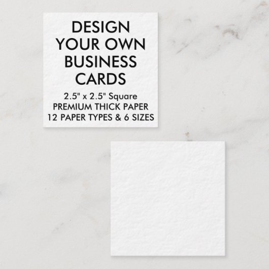 Aangepaste, aangepaste THICK Square Visitekaartjes (Voorkant / Achterkant)