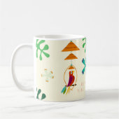 Aangepaste aangepaste Tiki Birds  Retro Art Koffiemok (Links)