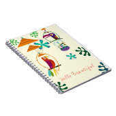 Aangepaste aangepaste Tiki Birds Retro Art Notitieboek (Rechterzijde)