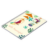 Aangepaste aangepaste Tiki Birds Retro Art Notitieboek (Linkerzijde)