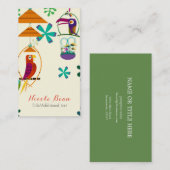 Aangepaste aangepaste Tiki Birds  Retro Art Visitekaartje (Voorkant / Achterkant)