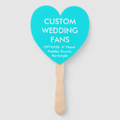 Aangepaste, aangepaste TURQUOISE HEART WEDDING FAN Handwaaier (Voorkant)