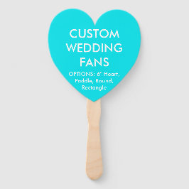 Aangepaste, aangepaste TURQUOISE HEART WEDDING FAN Handwaaier