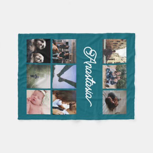 Aangepaste aangepaste Typografie en fotocollage Fleece Deken (Voorkant (Horizontaal))