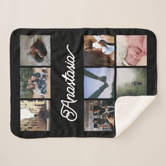 Aangepaste aangepaste Typografie en fotocollage Sherpa Deken (Voorkant (horizontaal))