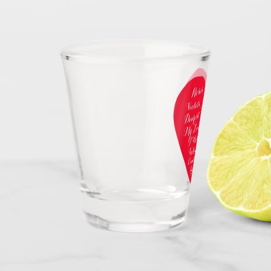 Aangepaste, aangepaste Valentijnse versie Shot Glas (Links)