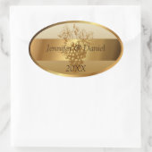 Aangepaste aangepaste wijnlabels ovale sticker (Tas)