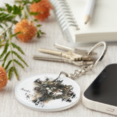 Aangepaste, aangepaste Wolf Mountain Animal kunst Sleutelhanger (Voorkant Rechts)