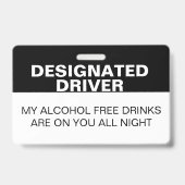 Aangepaste aangewezen bestuurder geen alcohol badge (Voorzijde)