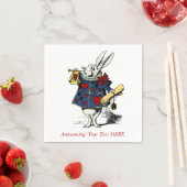 Aangepaste Aankondiging Alice in Wonderland Konijn Servetten (Insitu)