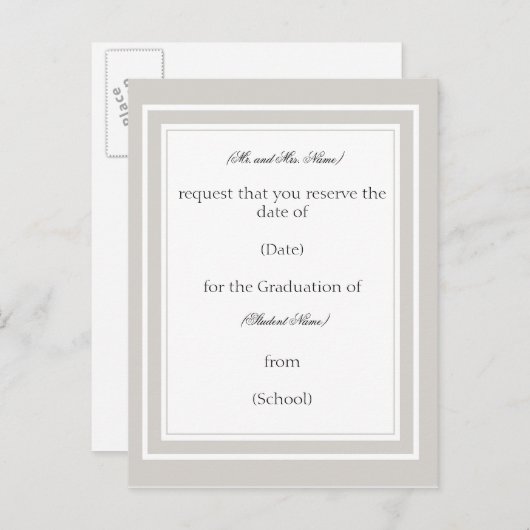 Aangepaste aankondiging/uitnodiging van Afstuderen Uitnodiging Briefkaart (Voorkant / Achterkant)