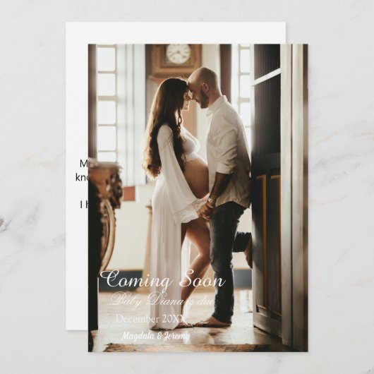 Aangepaste aankondiging van zwangerschap|Nieuwe ba (Voorkant / Achterkant)