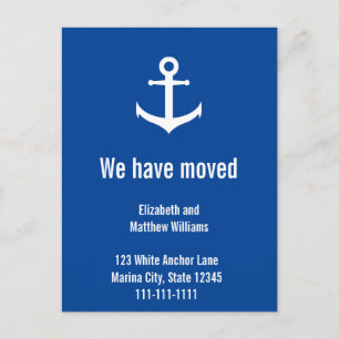 Aangepaste aankondiging voor Nautical Blue en Whit Briefkaart