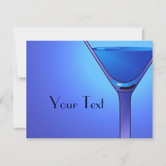 Aangepaste aankondigingen van blauwe Martini Cockt (Voorkant)