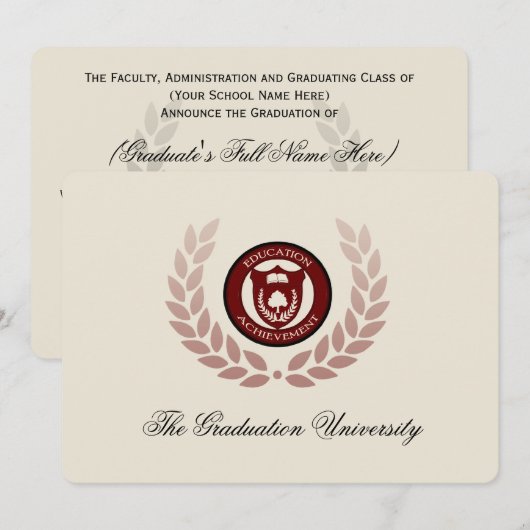 Aangepaste aankondigingen van cursusmateriaal voor (Voorkant / Achterkant)