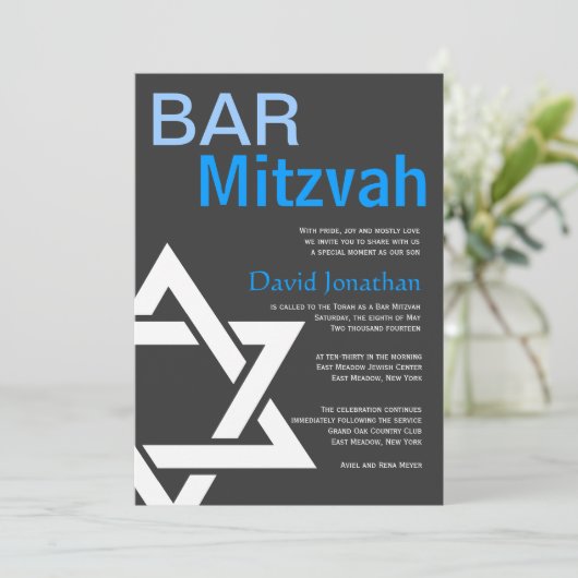 Aangepaste aankondigingen van de moderne Bar Mitzv (Staand voorkant)