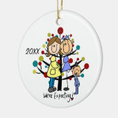 Aangepaste aanstaande paar twee moeders peuter jon keramisch ornament (Links)