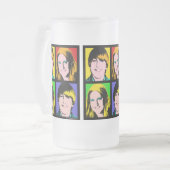 Aangepaste aanvraag voor vier Poppen voor foto's Matglas Bierpul (Voorkant links)