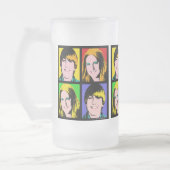 Aangepaste aanvraag voor vier Poppen voor foto's Matglas Bierpul (Links)