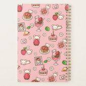 Aangepaste Aardbei Beer en Desserts Roze Kawaii Planner (Achterkant)