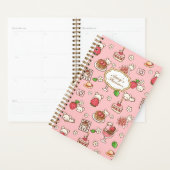 Aangepaste Aardbei Beer en Desserts Roze Kawaii Planner (Display)