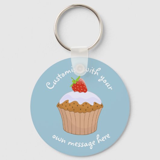 Aangepaste aardbei-Bun-Sleutelhanger Sleutelhanger (Voorkant)