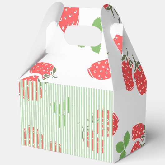 Aangepaste  aardbei en strepen Groen RE Bedankdoosjes (Achterkant)