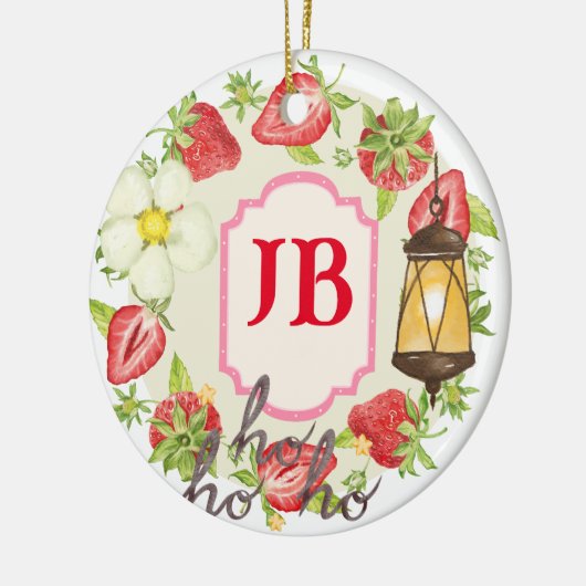 Aangepaste aardbei keramisch ornament (Links)