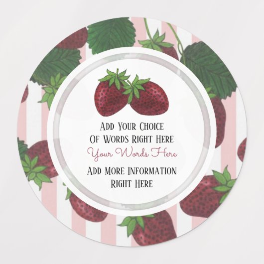 Aangepaste aardbei Klassic Round Sticker (Design 1)
