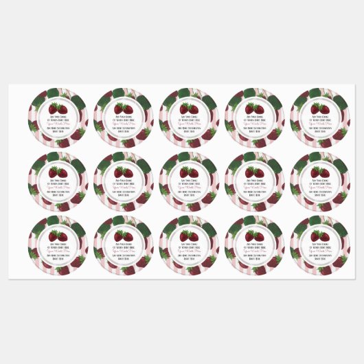 Aangepaste aardbei Klassic Round Sticker (Vel)