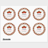 Aangepaste aardbei Klassic Round Sticker (Vel)