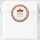 Aangepaste aardbei Klassic Round Sticker (Tas)