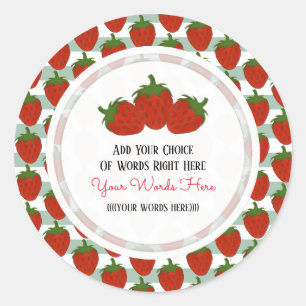 Aangepaste Aardbei Klassieke Ronde Sticker