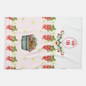 Aangepaste Aardbei Monogrammed – Gepersonaliseerd Theedoek (Horizontaal)