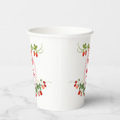 Aangepaste Aardbei Monogrammed Papieren Bekers (Rechts)