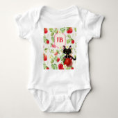 Aangepaste Aardbei Monogrammed Romper (Voorkant)