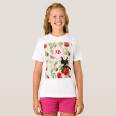 Aangepaste Aardbei Monogrammed T-shirt (Voorkant volledig)