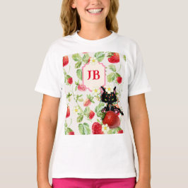 Aangepaste Aardbei Monogrammed T-shirt